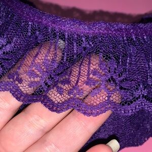 6.75 Yds. Deep Purple Floral Lace Sewing Trim 2 inch